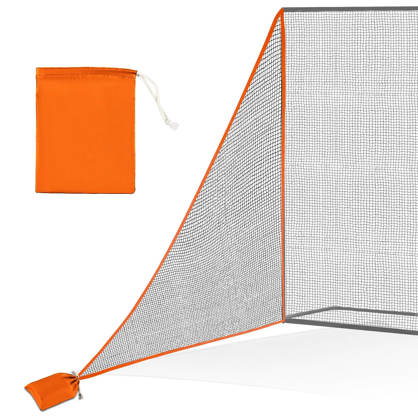 Golf Shank Net Attachment for Golf Hitting Nets 7 * 10FT Heavy Duty Side Net Golf Practice Hitting Net Barrier Net for Golf Baseball Hockey with Sandbag(Red-1Pack)
