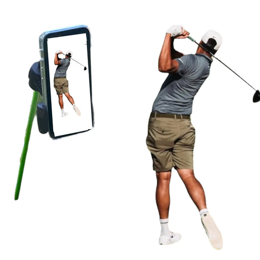The Golfers Workshop Golf Swing Recording Mount – Pro Golf Phone Holder Compatible with All Alignment Sticks - Analyzing Your Swing Portable Golf Accessories Best Golf Gifts for Men