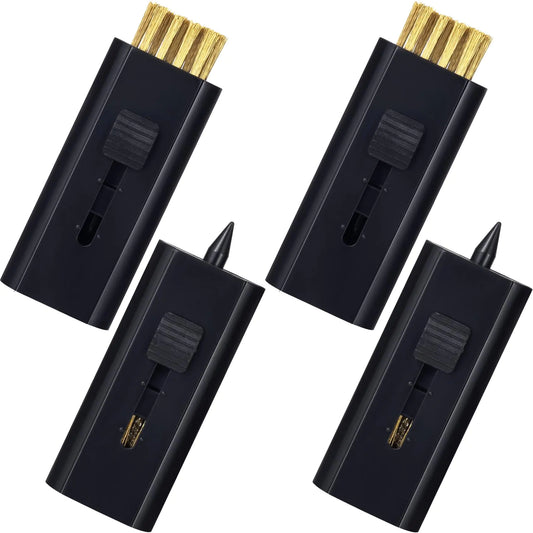 PAGOW 4 Pack Pocket Retractable Golf Club Cleaner Brush Double Sided Golf Club Brush Groove Cleaner Portable Golf Club Cleaning Wire Brush Tool Must Have Golf Bag Accessories Golf Gifts (Black)