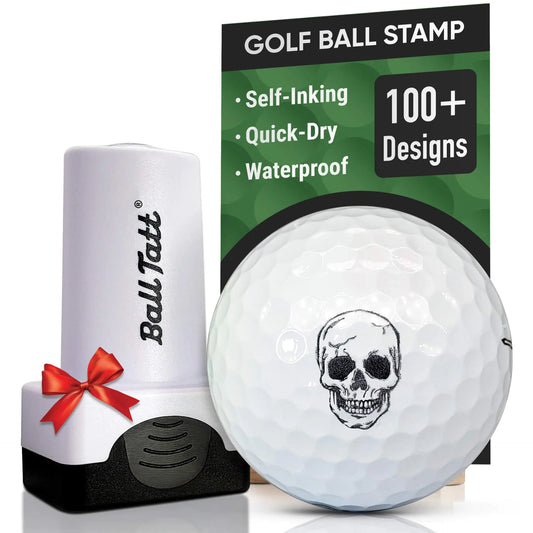 Ball Tatt - Skull Man Golf Ball Stamp Golf Ball Stamper Self-Inking Golf Ball Stamp Markers Reusable Golf Ball Marking Tool to Identify Golf Balls Golfer Gift Golfing Accessories