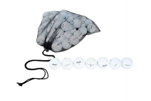 Clean Green Golf Balls 48 Recycled for Used Noodle Golf Balls - Recycled & Used Golf Balls for Men Good Condition Golf Ball - Comes with Mesh Carrying Bag.