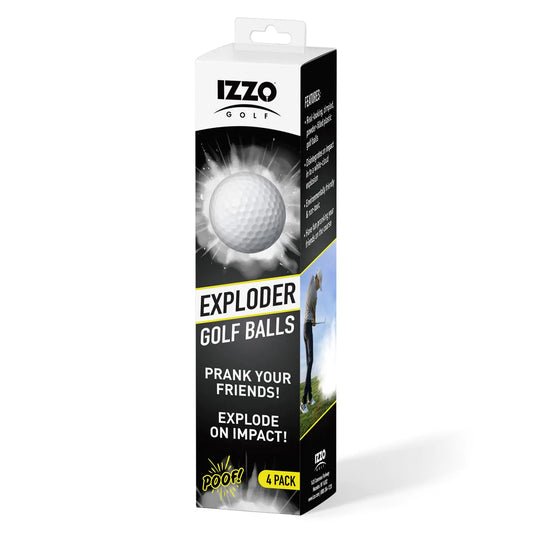IZZO Golf Exploder Prank Golf Balls 4-Pack - Golf Joke Ball Novelty Plastic Exploding Ball with Safe White Powder