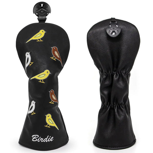 Golf Club Headcover Golf Birdie Birds Driver Fairway Wood Hybrid Wood Head Cover Golf Mallet Blade Putter Cover 3pcs 1pc for Golf Wood Club Head White