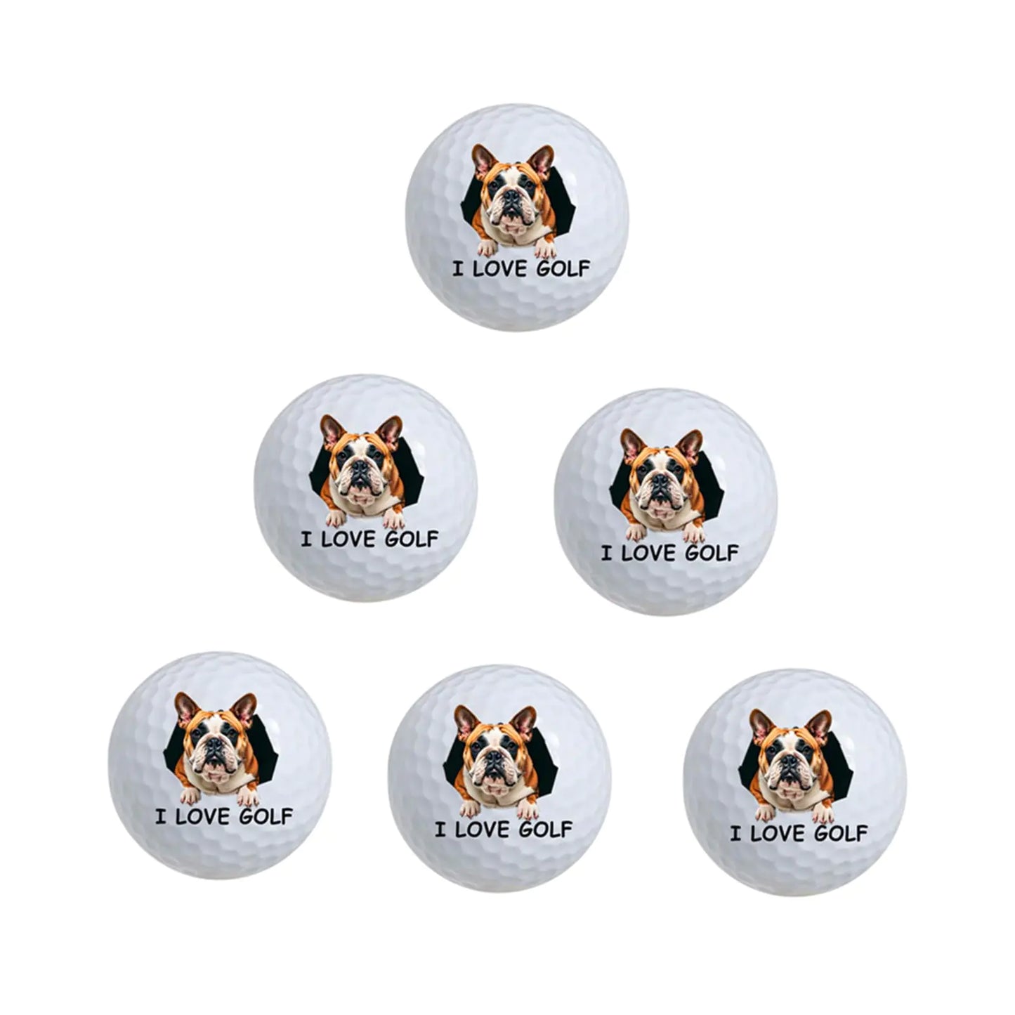 RBRSLALA Funny Golf Balls Golf Balls for Men Golf Balls 6 Pack Colored Golf Balls Cool Golf Balls Novelty Golf Balls Cheap Golf Balls Trick Golf Balls (Bulldog Ball)