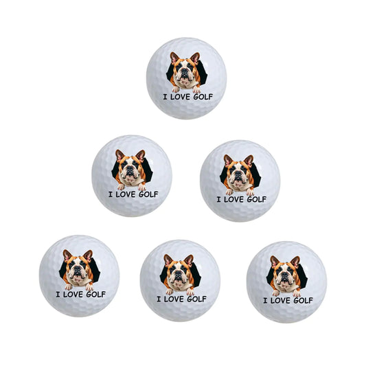 RBRSLALA Funny Golf Balls Golf Balls for Men Golf Balls 6 Pack Colored Golf Balls Cool Golf Balls Novelty Golf Balls Cheap Golf Balls Trick Golf Balls (Bulldog Ball)