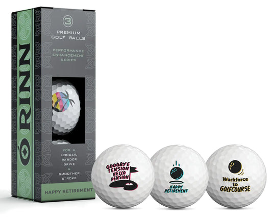 ORINN GOLF Golf Retirement Gifts for Men and Women - 3 Pack Funny Golf Balls for Dad Mom Son Boss Coworker and Employee with 3 Messages | Retired Men and Womens Golf Balls | Funny Golf Gifts