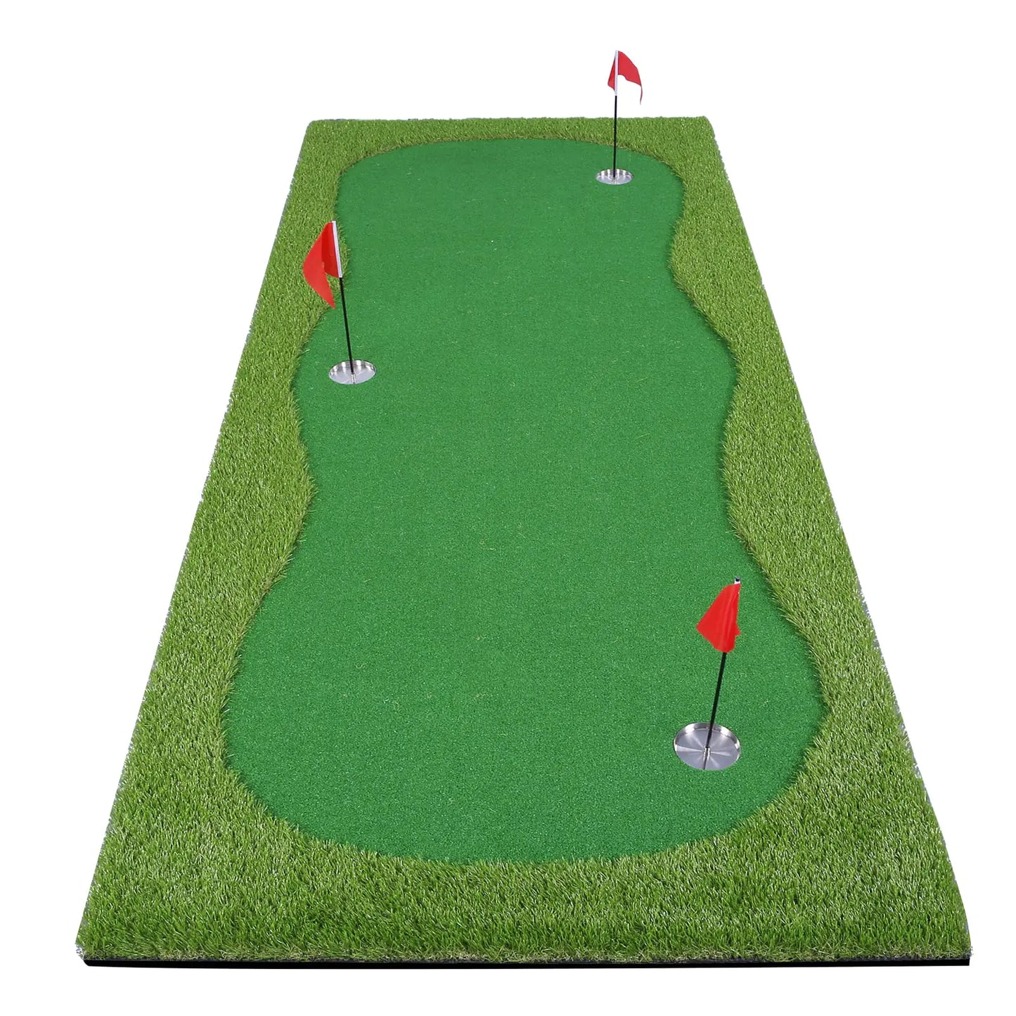 BOBURN Golf Putting Green/Mat-Golf Training Mat- Professional Golf Practice Mat- Green Long Challenging Putter for Indoor/Outdoor
