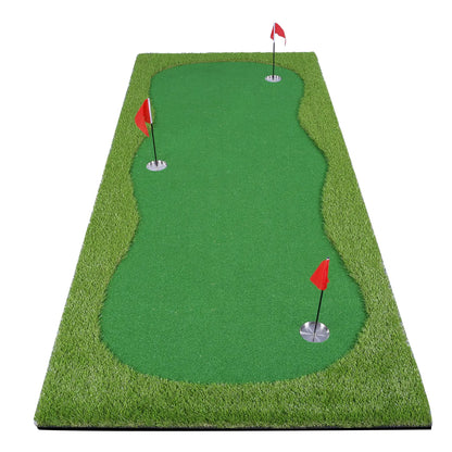BOBURN Golf Putting Green/Mat-Golf Training Mat- Professional Golf Practice Mat- Green Long Challenging Putter for Indoor/Outdoor